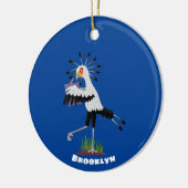 Cute secretaresse vogelbriefjes cartoon keramisch ornament (Links)