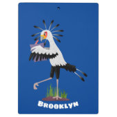 Cute secretaresse vogelbriefjes cartoon klembord (Achterkant)