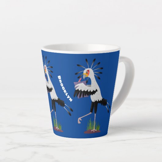 Cute secretaresse vogelbriefjes cartoon latte mok (Rechterhoek)