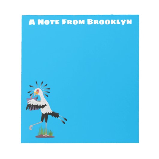 Cute secretaresse vogelbriefjes cartoon notitieblok (Voorkant)