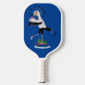 Cute secretaresse vogelbriefjes cartoon pickleball paddle (Achterkant)