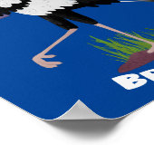 Cute secretaresse vogelbriefjes cartoon poster (Hoek)