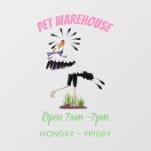 Cute secretaresse vogelbriefjes cartoon raamsticker (Vel)