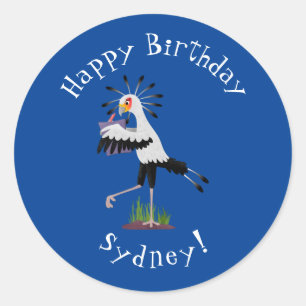 Cute secretaresse vogelbriefjes cartoon ronde sticker