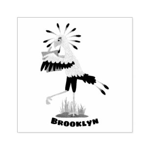 Cute secretaresse vogelbriefjes cartoon rubberstempel