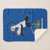 Cute secretaresse vogelbriefjes cartoon sherpa deken (Voorkant (horizontaal))