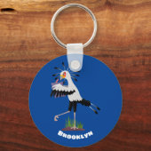 Cute secretaresse vogelbriefjes cartoon sleutelhanger (Voorkant)