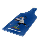 Cute secretaresse vogelbriefjes cartoon snijplank (Hoek)