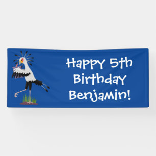 Cute secretaresse vogelbriefjes cartoon spandoek