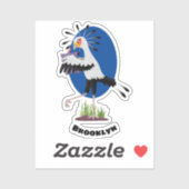 Cute secretaresse vogelbriefjes cartoon sticker (Vel)