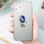Cute secretaresse vogelbriefjes cartoon sticker (Telefoon)
