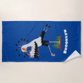 Cute secretaresse vogelbriefjes cartoon strandlaken (Voorkant)