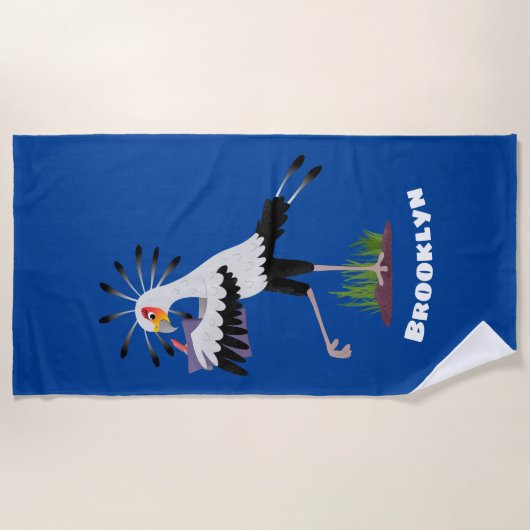 Cute secretaresse vogelbriefjes cartoon strandlaken (Voorkant)