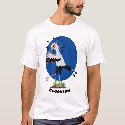 Cute secretaresse vogelbriefjes cartoon t-shirt (Voorkant)