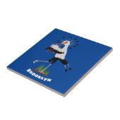 Cute secretaresse vogelbriefjes cartoon tegeltje (Zijkant)