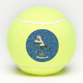 Cute secretaresse vogelbriefjes cartoon tennisballen (Achterkant)