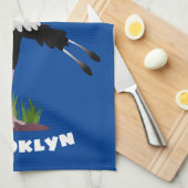 Cute secretaresse vogelbriefjes cartoon theedoek (Quarter Fold)