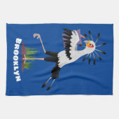 Cute secretaresse vogelbriefjes cartoon theedoek (Horizontaal)