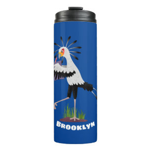 Cute secretaresse vogelbriefjes cartoon thermosbeker
