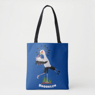 Cute secretaresse vogelbriefjes cartoon tote bag
