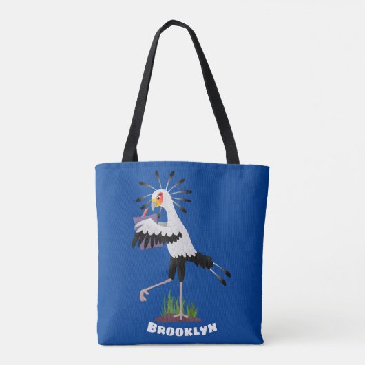 Cute secretaresse vogelbriefjes cartoon tote bag (Achterkant)