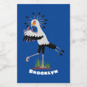 Cute secretaresse vogelbriefjes cartoon voedselcontainer etiket (Enkel label)