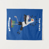 Cute secretaresse vogelbriefjes cartoon wandkleed (Voorkant (horizontaal))