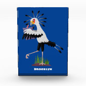 Cute secretary bird writing notes cartoon fotoblokken (Voorkant)