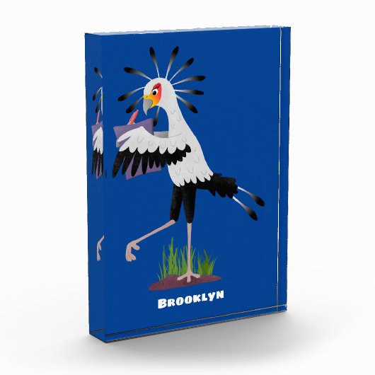 Cute secretary bird writing notes cartoon fotoblokken (Links)
