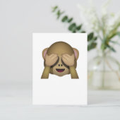 Cute See No Evil Monkey Emoji Briefkaart (Staand voorkant)
