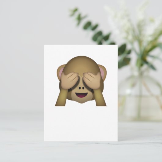 Cute See No Evil Monkey Emoji Briefkaart (Staand voorkant)
