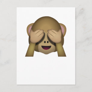 Cute See No Evil Monkey Emoji Briefkaart