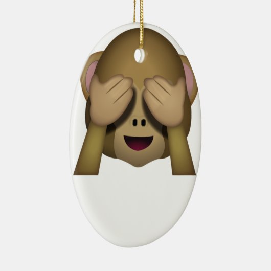 Cute See No Evil Monkey Emoji Keramisch Ornament (Rechts)