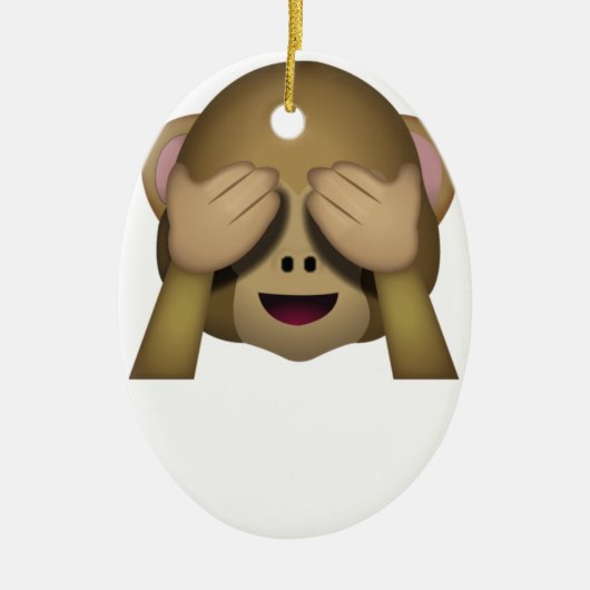 Cute See No Evil Monkey Emoji Keramisch Ornament (Voorkant)