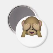 Cute See No Evil Monkey Emoji Magneet (Voorkant / Achterkant)