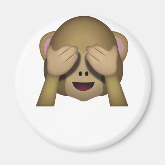 Cute See No Evil Monkey Emoji Magneet (Voorkant)