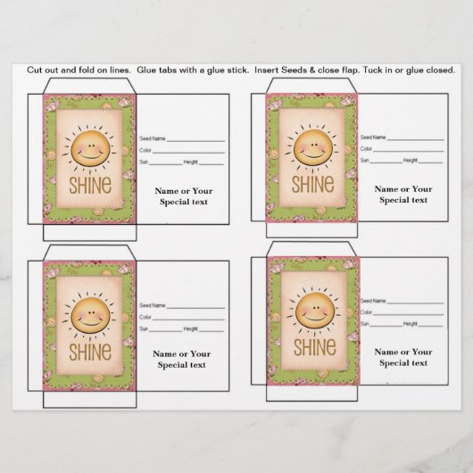 Cute Seed Packet Gift of Favor Flyer (Voorkant)