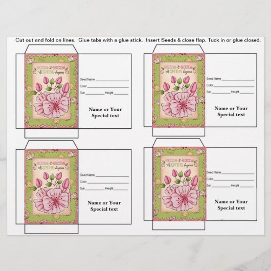 Cute Seed Packet Gift of Favor Flyer (Voorkant)