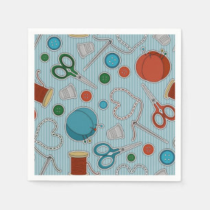 Cute Seing Theme Napkins Blue Servetten
