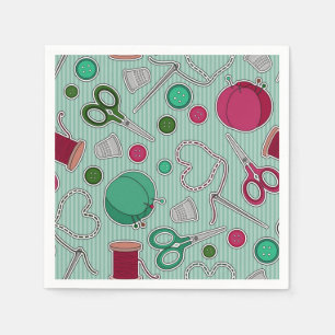 Cute Seing Theme Napkins Green Servetten