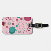Cute Seing Thleing Pattern Roze Bagagelabel (Voorkant horizontaal)