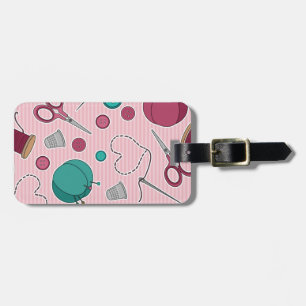 Cute Seing Thleing Pattern Roze Bagagelabel