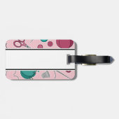 Cute Seing Thleing Pattern Roze Bagagelabel (Achterkant horizontaal)