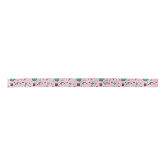 Cute Seing Thleing Pattern Roze Satijnen Lint (Voorkant)