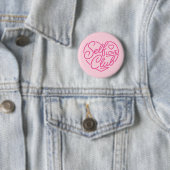 Cute Self Love Club Heart Pin Button (In situ)
