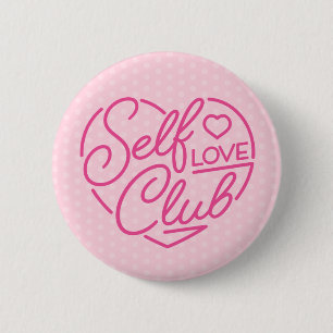 Cute Self Love Club Heart Pin Button