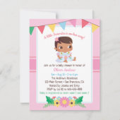 Cute Senorita Girl Floral Fiesta Baby shower Kaart (Voorkant)