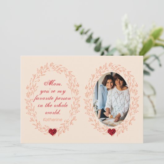 Cute Sentimental Quote keepomwille Photo Moederdag Feestdagenkaart (Staand voorkant)