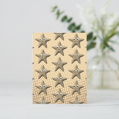 Cute Sepia Starfish Patroon Briefkaart (Staand voorkant)