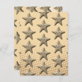 Cute Sepia Starfish Patroon Briefkaart (Voorkant / Achterkant)